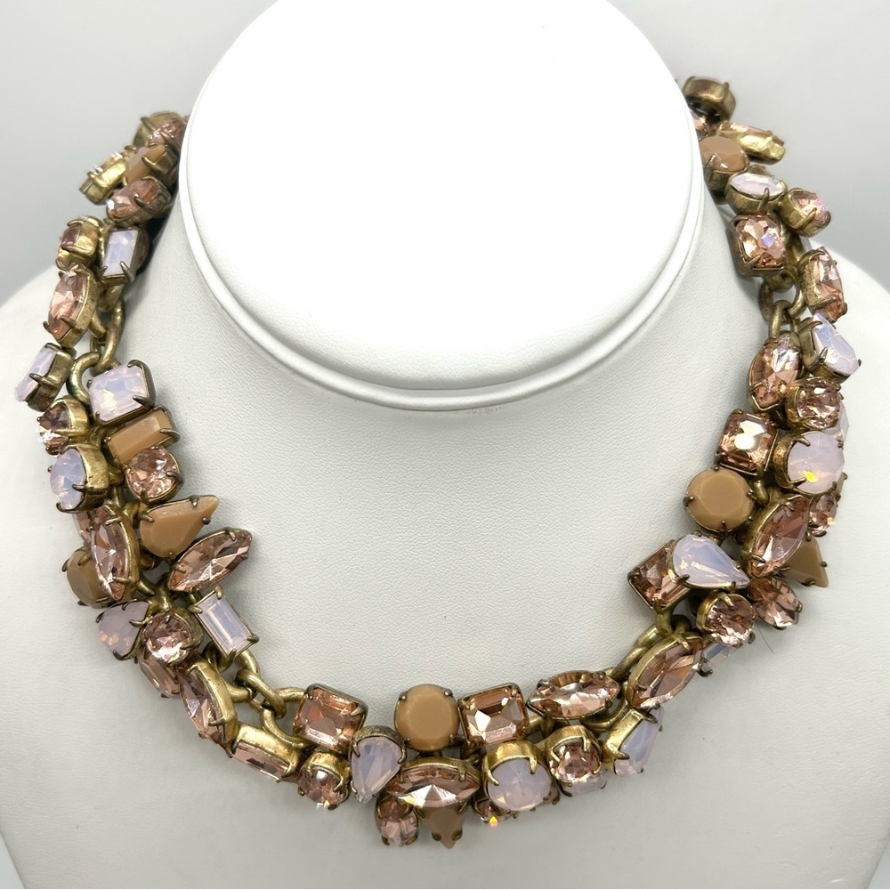 J. Crew Glacier Pink Peach Opalescent Collar Necklace